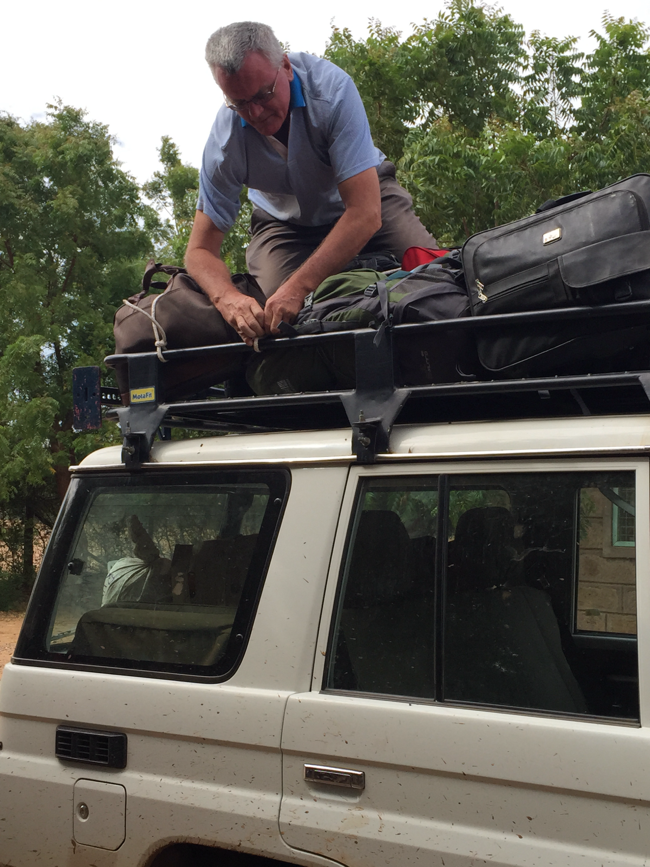 Fr. Tim gets us ready to leave Loki